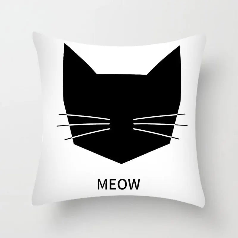 Cartoon Hello Cat Pillow Cushion Cover with Modern Animal Design - Transform Your Home Decor - Nekoby Cartoon Hello Cat Pillow Cushion Cover with Modern Animal Design - Transform Your Home Decor 7199||14 / 45x45cm Polyester||183