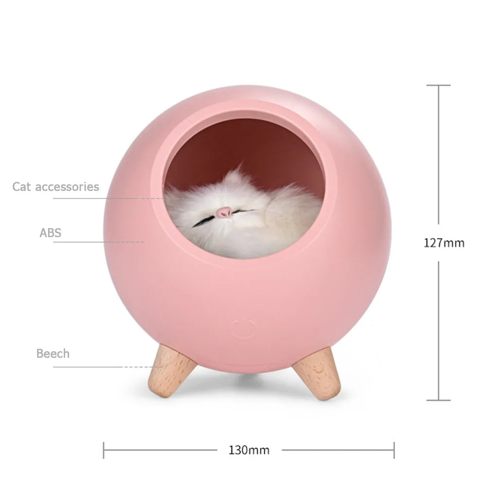 Creative LED Night Light Cute Cat Bluetooth Speaker Rechargeable Touch Sensing Bedside Light for Room Feeding with Music Playback - Nekoby Creative LED Night Light Cute Cat Bluetooth Speaker Rechargeable Touch Sensing Bedside Light for Room Feeding with Music Playback
