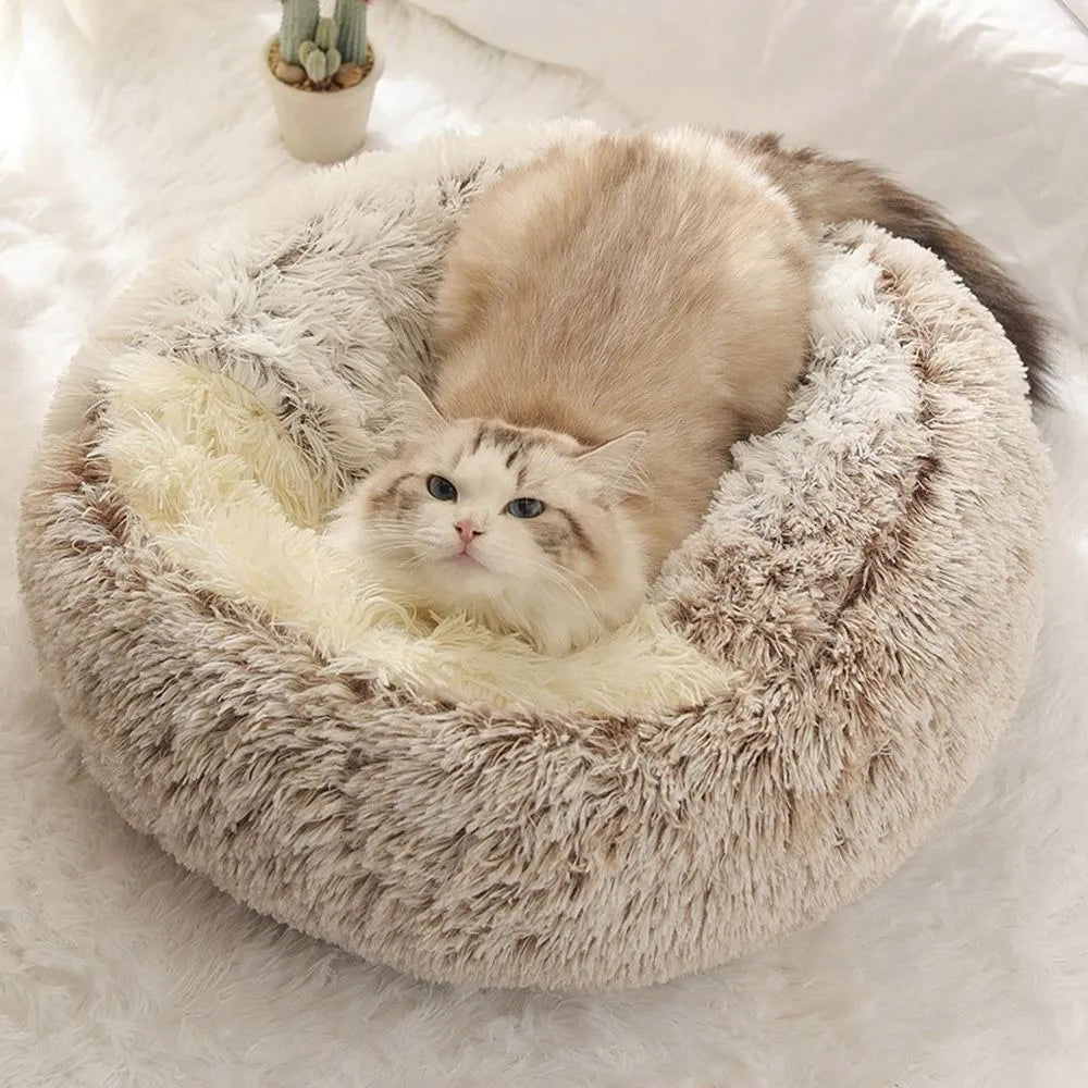 Ultimate Comfort and Style – Long Plush Cat Bed with Enclosed Cushion Perfect for a Relaxing and Warm Sleep - Nekoby Ultimate Comfort and Style – Long Plush Cat Bed with Enclosed Cushion Perfect for a Relaxing and Warm Sleep