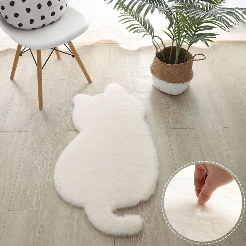 Add a Dash of Kitty Comedy to Your Home with this Cat Plush Carpet - Shaggy, Solid Bedroom Mat for Laughs and Comfort - Nekoby Add a Dash of Kitty Comedy to Your Home with this Cat Plush Carpet - Shaggy, Solid Bedroom Mat for Laughs and Comfort Area Rugs Beige||14 / 47x 93cm||5