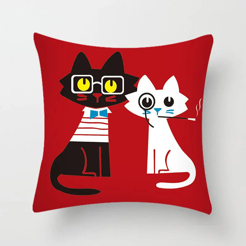 Cartoon Hello Cat Pillow Cushion Cover with Modern Animal Design - Transform Your Home Decor - Nekoby Cartoon Hello Cat Pillow Cushion Cover with Modern Animal Design - Transform Your Home Decor