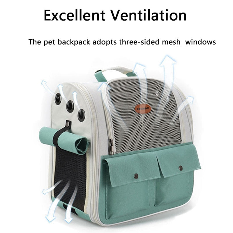 Premium Ventilated Pet Backpack for Easy Travel with Your Beloved Cat or Small Dog
