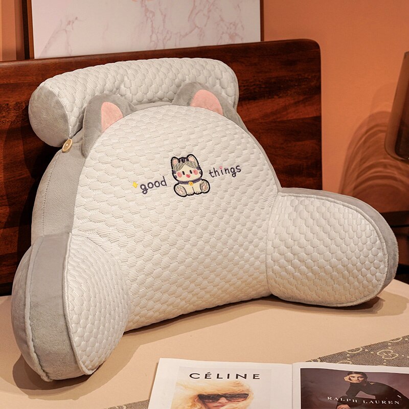 Adorable Soft Cats Pillow - Delightful Lumbar Support for Your Chair or Sofa with a Touch of Playful Charm - Nekoby Adorable Soft Cats Pillow - Delightful Lumbar Support for Your Chair or Sofa with a Touch of Playful Charm ice silk grey||14 / 75X50cm||152