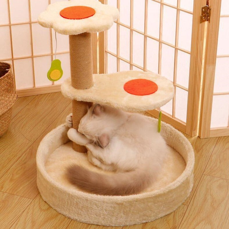 Ultimate Cat Playground: Sisal Climbing Frame with Scratching Post and Teasing Toys for Endless Fun - Nekoby Ultimate Cat Playground: Sisal Climbing Frame with Scratching Post and Teasing Toys for Endless Fun