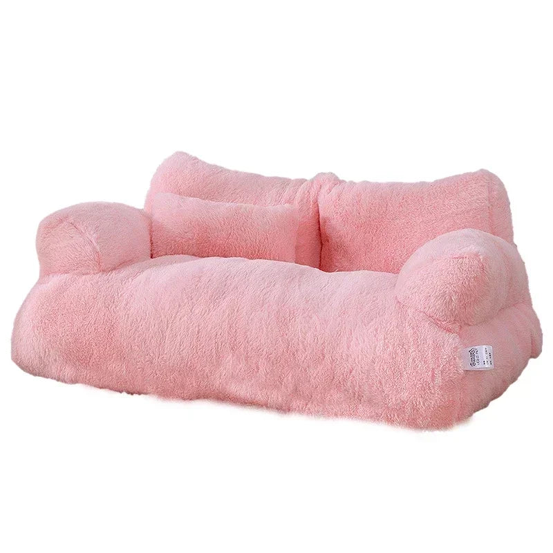Super Soft Warm Pet Sofa for Small Dogs Cats Luxury Detachable Washable Non-slip Kitten Puppy Sleeping Bed Pet Supplies - Nekoby Super Soft Warm Pet Sofa for Small Dogs Cats Luxury Detachable Washable Non-slip Kitten Puppy Sleeping Bed Pet Supplies Pink / L-65x46x30cm