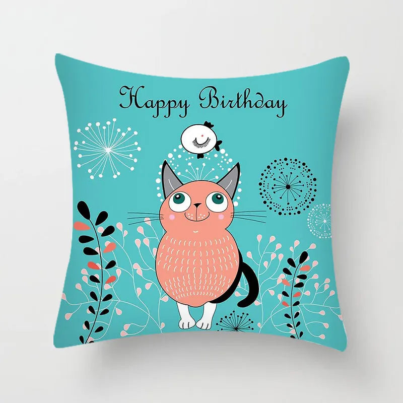 Cartoon Hello Cat Pillow Cushion Cover with Modern Animal Design - Transform Your Home Decor - Nekoby Cartoon Hello Cat Pillow Cushion Cover with Modern Animal Design - Transform Your Home Decor 7198||14 / 45x45cm Polyester||183