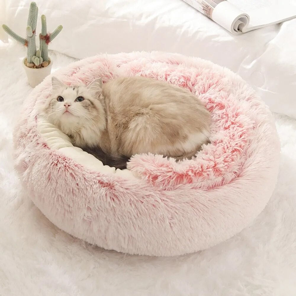 Ultimate Comfort and Style – Long Plush Cat Bed with Enclosed Cushion Perfect for a Relaxing and Warm Sleep - Nekoby Ultimate Comfort and Style – Long Plush Cat Bed with Enclosed Cushion Perfect for a Relaxing and Warm Sleep