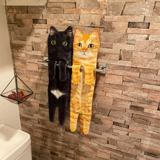 Creative and Humorous Cat-Themed Hand Towels: Soft, Absorbent, and Perfect for Your Kitchen or Bathroom - Nekoby Creative and Humorous Cat-Themed Hand Towels: Soft, Absorbent, and Perfect for Your Kitchen or Bathroom