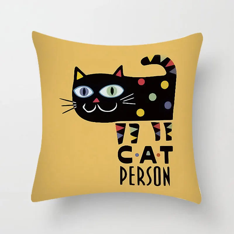 Cartoon Hello Cat Pillow Cushion Cover with Modern Animal Design - Transform Your Home Decor - Nekoby Cartoon Hello Cat Pillow Cushion Cover with Modern Animal Design - Transform Your Home Decor 7186||14 / 45x45cm Polyester||183