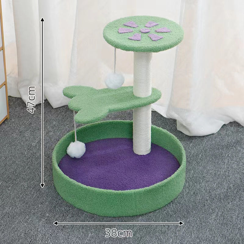 Ultimate Cat Playground: Sisal Climbing Frame with Scratching Post and Teasing Toys for Endless Fun - Nekoby Ultimate Cat Playground: Sisal Climbing Frame with Scratching Post and Teasing Toys for Endless Fun Green