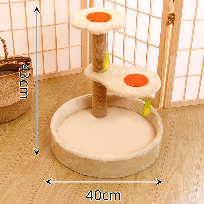 Ultimate Cat Playground: Sisal Climbing Frame with Scratching Post and Teasing Toys for Endless Fun - Nekoby Ultimate Cat Playground: Sisal Climbing Frame with Scratching Post and Teasing Toys for Endless Fun Egg