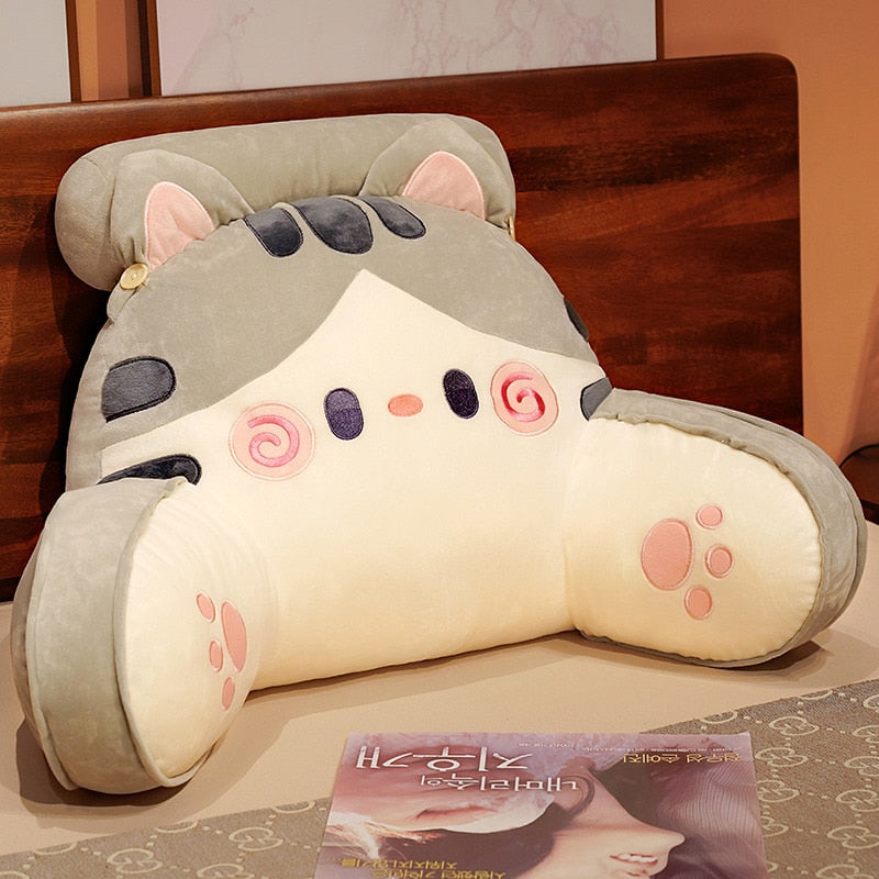 Adorable Soft Cats Pillow - Delightful Lumbar Support for Your Chair or Sofa with a Touch of Playful Charm - Nekoby Adorable Soft Cats Pillow - Delightful Lumbar Support for Your Chair or Sofa with a Touch of Playful Charm grey||14 / 75X50cm||152