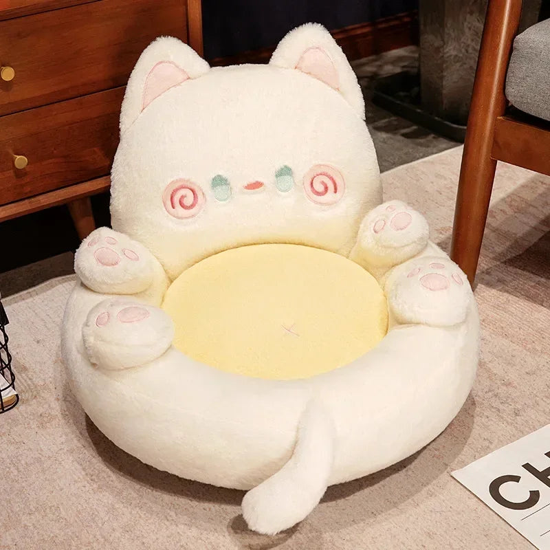 Cartoon Cute Hugging Cat Cushion Floor Lazy Sofa Household Thickened Tatami - Nekoby Cartoon Cute Hugging Cat Cushion Floor Lazy Sofa Household Thickened Tatami White embrace / 50x50x30cm