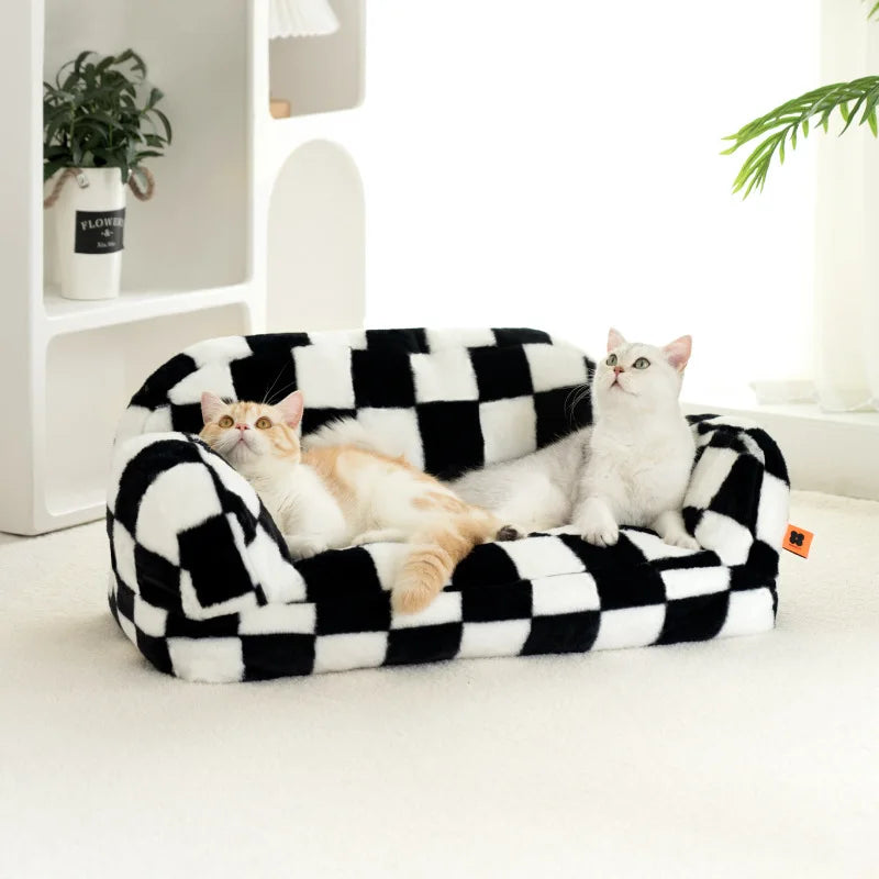 Modern Luxury Fur Winter Pet Nest Sofa Bed Couch Cushion Indoor Kennel House for Small Animals like Cats Dogs and Puppies - Nekoby Modern Luxury Fur Winter Pet Nest Sofa Bed Couch Cushion Indoor Kennel House for Small Animals like Cats Dogs and Puppies