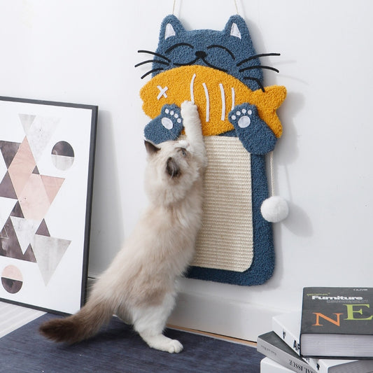Cat Scratcher Wall Hanging Sisal Mat Board cat climbing frame vertical cat scratching board resistant cat wall furniture Cat Toy