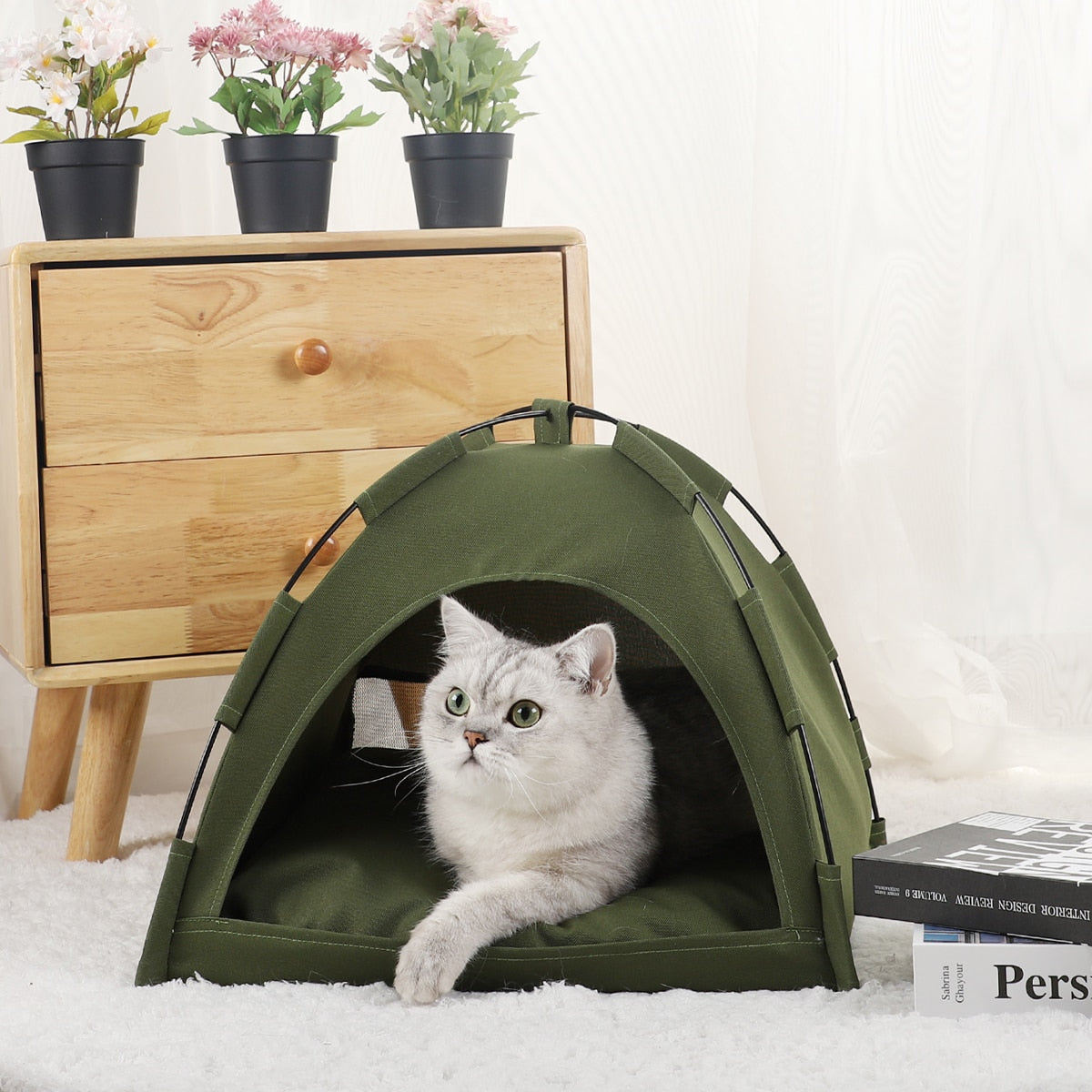 Pet Teepee Tent Bed Cats House - Nekoby Pet Teepee Tent Bed Cats House