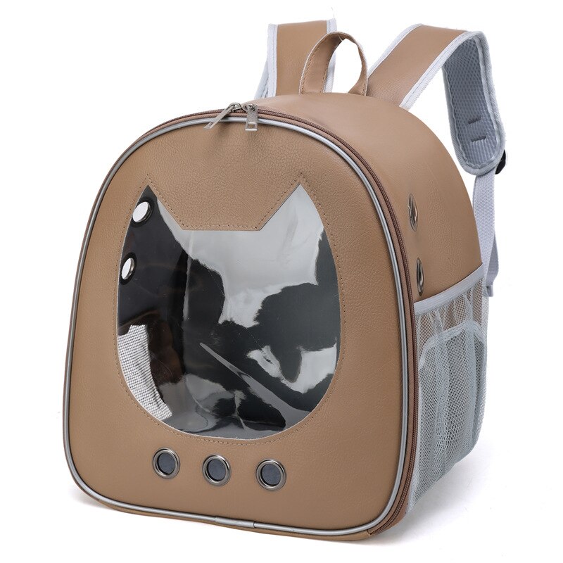 Convenient Outdoor Backpack for Cats and Small Dogs - Transparent Window and Breathable Design for Stress-Free Travel - Nekoby Convenient Outdoor Backpack for Cats and Small Dogs - Transparent Window and Breathable Design for Stress-Free Travel brown||14