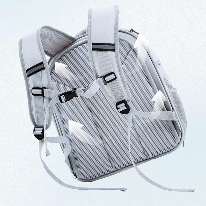 Premium Expandable Pet Carrier Backpack with Breathable Mesh and Transparent Design for Outdoor Adventures