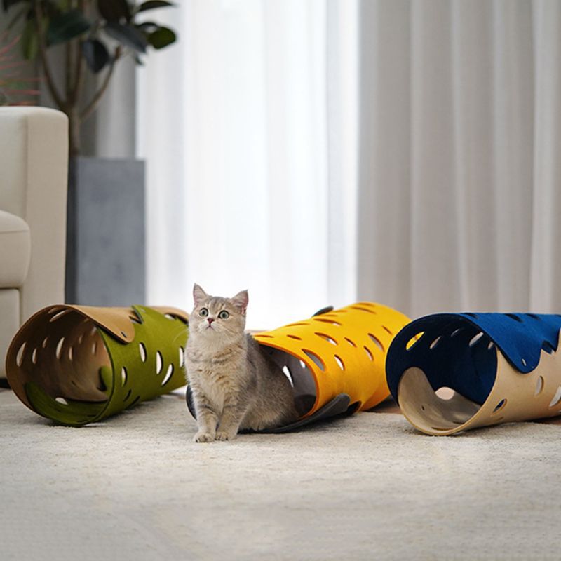 Cat Tunnels for Indoor Cats,Cat Tunnel Mat DIY Cat Play mat for Kittens  Felt Cloth Random Combinations and Infinite Extension,Foldable,for Cats  Dogs
