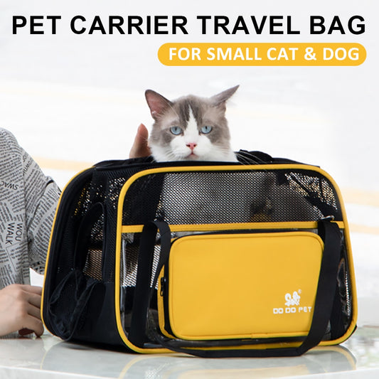 Cat Carrier Bag Travel Outdoor Pet Shoulder Breathable Mesh Foldable