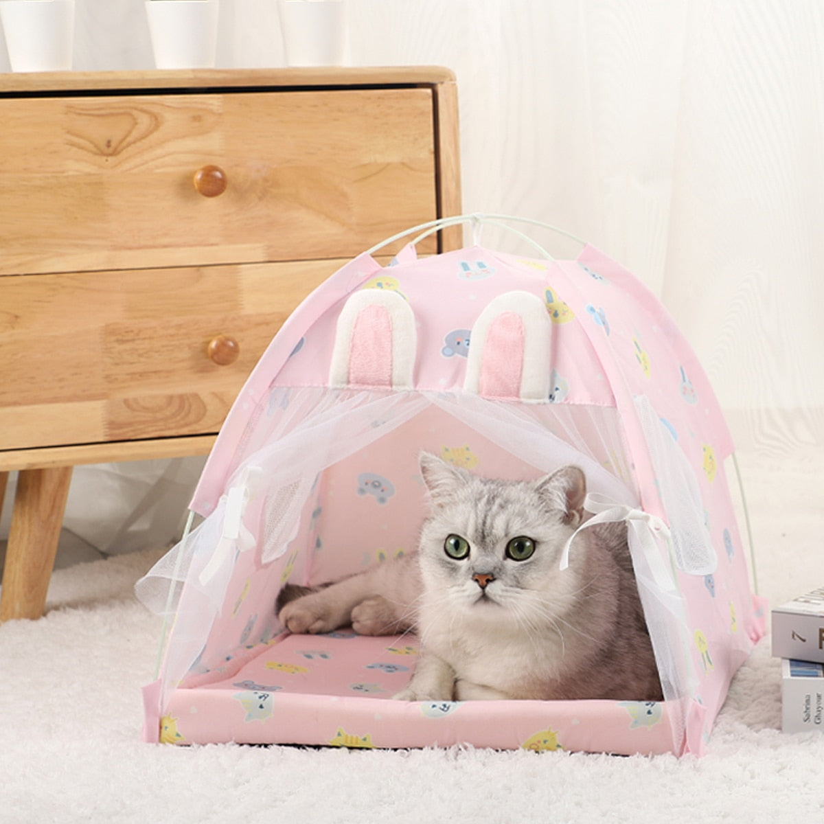 Pet Teepee Tent Bed Cats House - Nekoby Pet Teepee Tent Bed Cats House rabbit / L 50x50cm