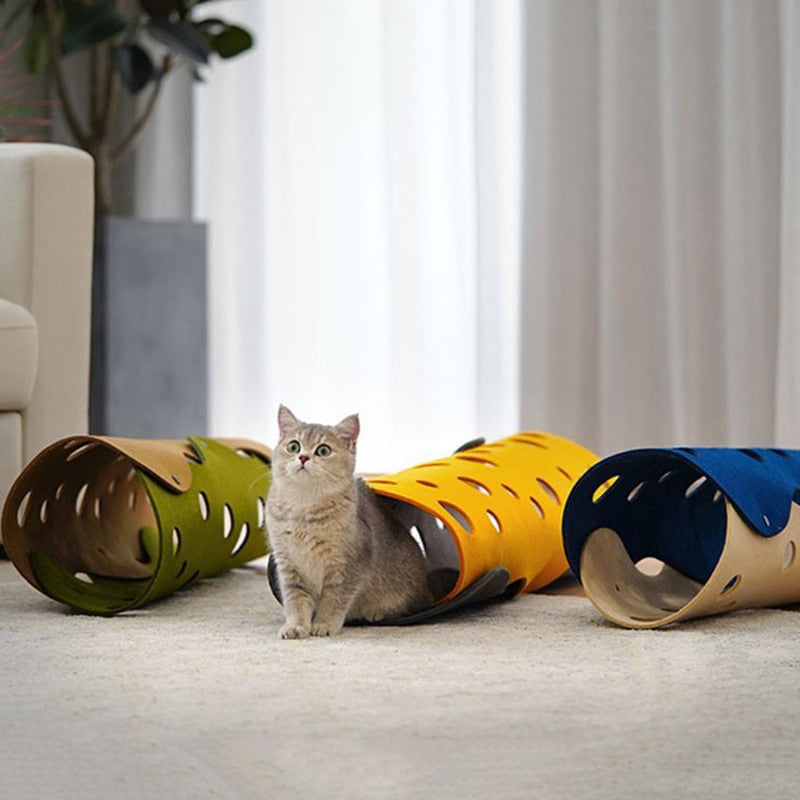 Cat Tunnels for Indoor Cats,Cat Tunnel Mat DIY Cat Play mat for Kittens Felt Cloth Random Combinations and Infinite Extension,Foldable,for Cats Dogs and Rabbits - Nekoby Cat Tunnels for Indoor Cats,Cat Tunnel Mat DIY Cat Play mat for Kittens Felt Cloth Random Combinations and Infinite Extension,Foldable,for Cats Dogs and Rabbits