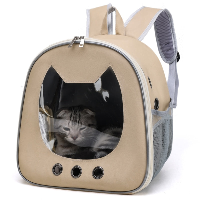 Convenient Outdoor Backpack for Cats and Small Dogs - Transparent Window and Breathable Design for Stress-Free Travel - Nekoby Convenient Outdoor Backpack for Cats and Small Dogs - Transparent Window and Breathable Design for Stress-Free Travel