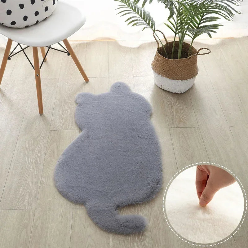 Add a Dash of Kitty Comedy to Your Home with this Cat Plush Carpet - Shaggy, Solid Bedroom Mat for Laughs and Comfort - Nekoby Add a Dash of Kitty Comedy to Your Home with this Cat Plush Carpet - Shaggy, Solid Bedroom Mat for Laughs and Comfort Area Rugs Grey||14 / 47x 93cm||5