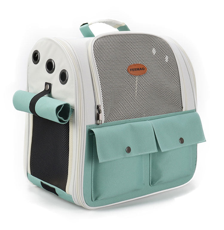 Premium Ventilated Pet Backpack for Easy Travel with Your Beloved Cat or Small Dog - Nekoby Premium Ventilated Pet Backpack for Easy Travel with Your Beloved Cat or Small Dog green||14 / 39x38x24cm||5