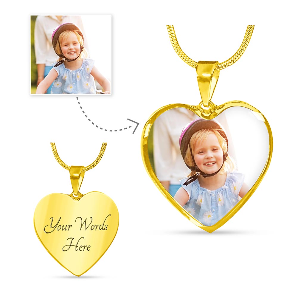 Customised Necklace, Heart Shape, (Upload your photo and we will do the rest) - Nekoby Customised Necklace, Heart Shape, (Upload your photo and we will do the rest) Luxury Necklace (Gold) / Yes