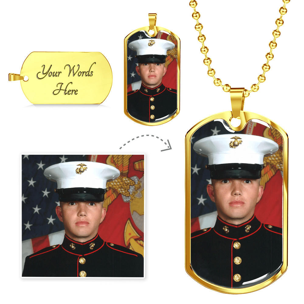 Customised Luxury Dog Tag (Upload your photo and we will do the rest) - Nekoby Customised Luxury Dog Tag (Upload your photo and we will do the rest) Military Chain (Gold) / Yes