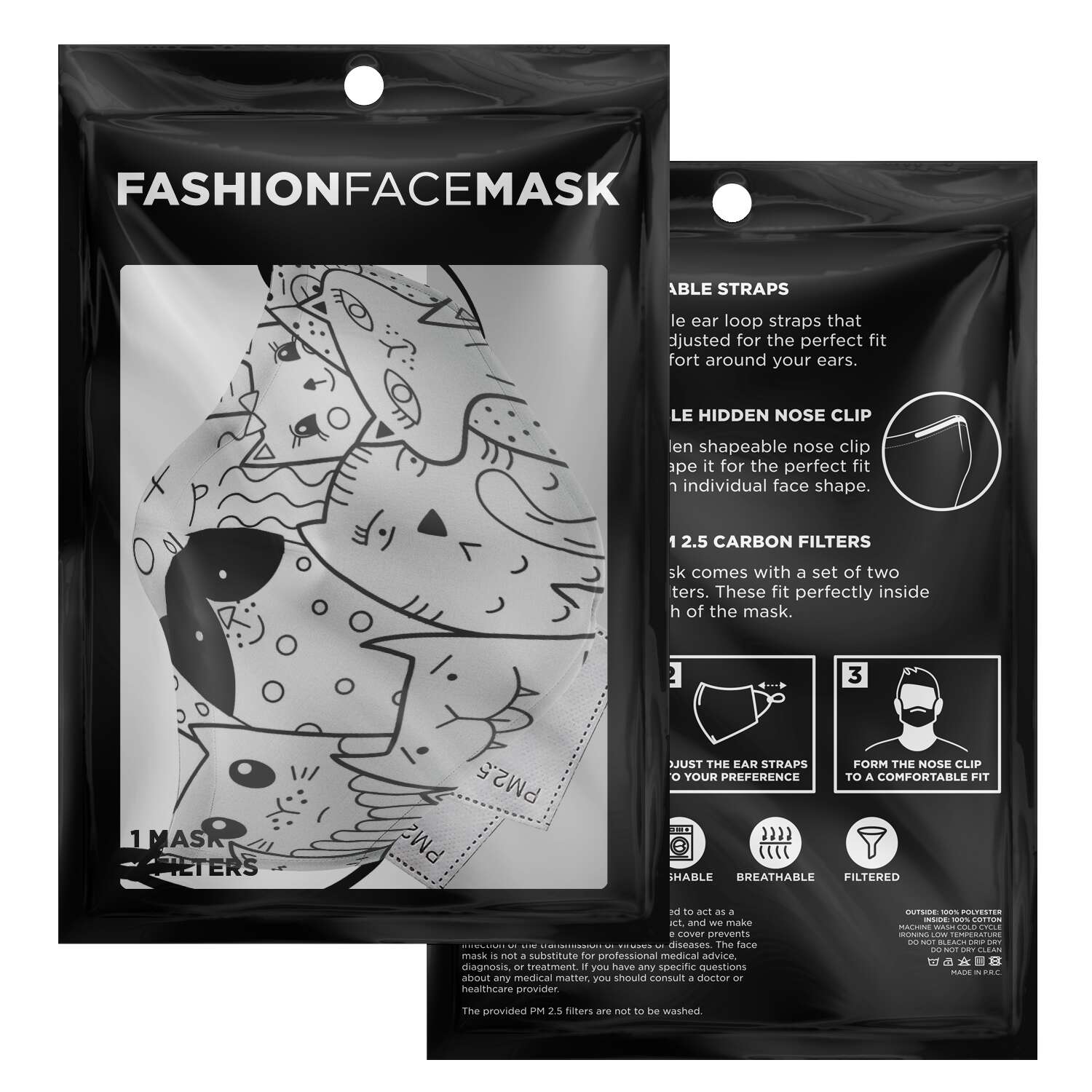 Happy Cat Uni Sex Face Mask - Nekoby Happy Cat Uni Sex Face Mask