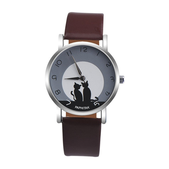 Fashion Women Watches Cute Cat - Nekoby Fashion Women Watches Cute Cat Brown