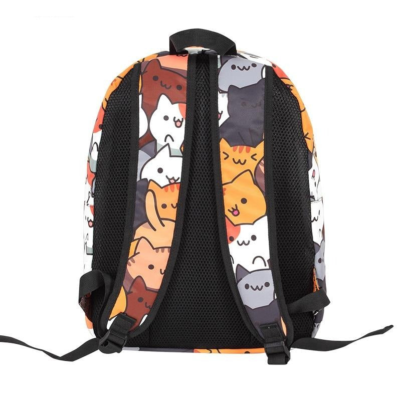 Anime Neko Colorful Cartoon Cat School Backpack - Nekoby Anime Neko Colorful Cartoon Cat School Backpack