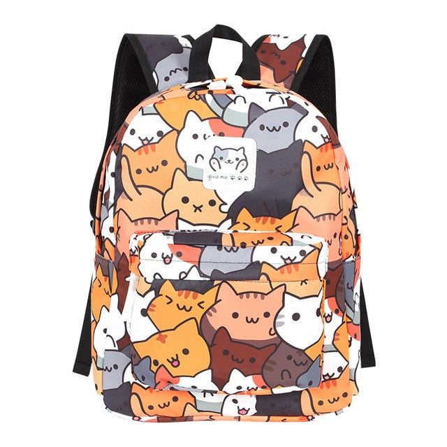 Anime Neko Colorful Cartoon Cat School Backpack - Nekoby Anime Neko Colorful Cartoon Cat School Backpack Default Title