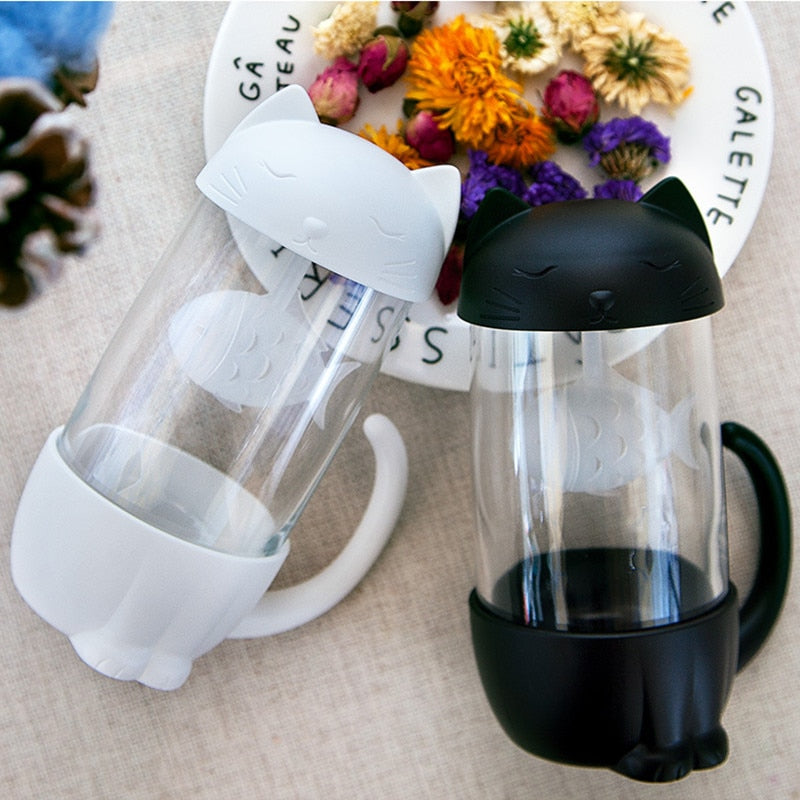 Cute Cat Glass Cup Tea Mug – Nekoby