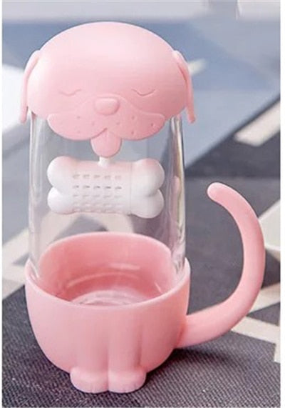 Cute Cat Glass Cup Tea Mug - Nekoby Cute Cat Glass Cup Tea Mug pink dog / 201-300ml