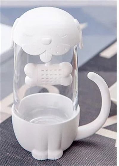 Cute Cat Glass Cup Tea Mug - Nekoby Cute Cat Glass Cup Tea Mug white dog / 201-300ml