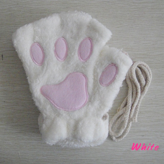 Cartoon Cat Claw Paw Gloves Lovely - Nekoby Cartoon Cat Claw Paw Gloves Lovely white