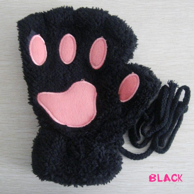 Cartoon Cat Claw Paw Gloves Lovely - Nekoby Cartoon Cat Claw Paw Gloves Lovely Black-red