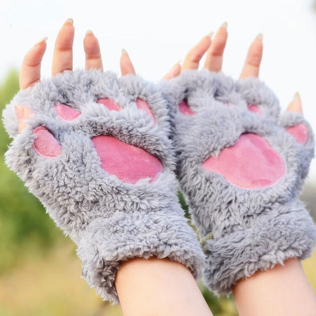 Cartoon Cat Claw Paw Gloves Lovely - Nekoby Cartoon Cat Claw Paw Gloves Lovely gray