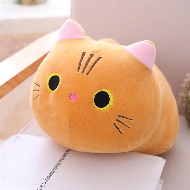 Color Cute Soft Cat Plush Pillow Sofa Cushion - Nekoby Color Cute Soft Cat Plush Pillow Sofa Cushion 25cm / Brown
