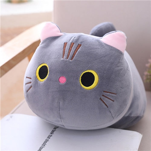 Color Cute Soft Cat Plush Pillow Sofa Cushion - Nekoby Color Cute Soft Cat Plush Pillow Sofa Cushion 50cm / Gray