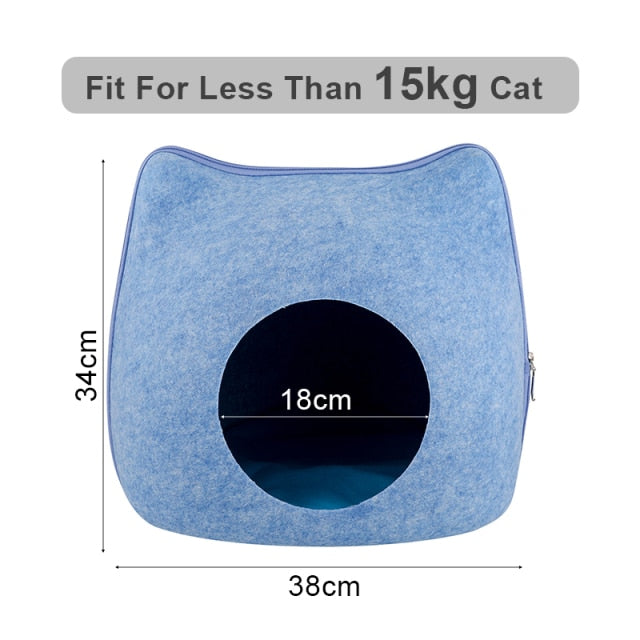 Kawaii Cat Shape Cat Bed - Nekoby Kawaii Cat Shape Cat Bed blue