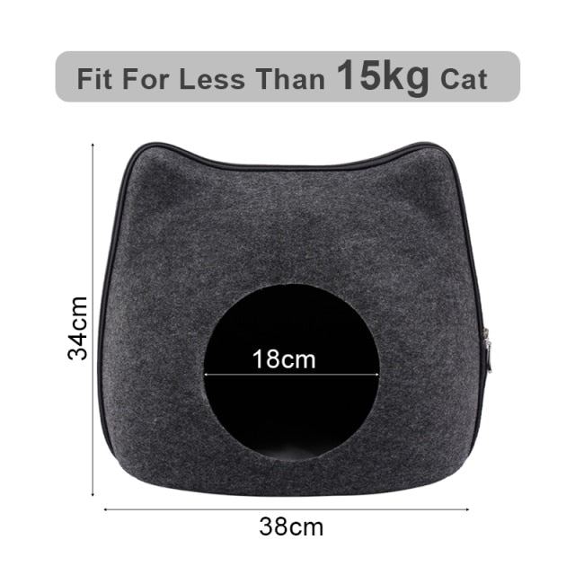 Kawaii Cat Shape Cat Bed - Nekoby Kawaii Cat Shape Cat Bed dark grey