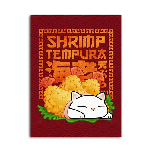 Japanese Cuisine Cute Cat Canvas Paintings Poster - shrimp-tempura-cat - Nekoby Japanese Cuisine Cute Cat Canvas Paintings Poster - shrimp-tempura-cat 20X25cm No Frame / Nordic PQ2748-01