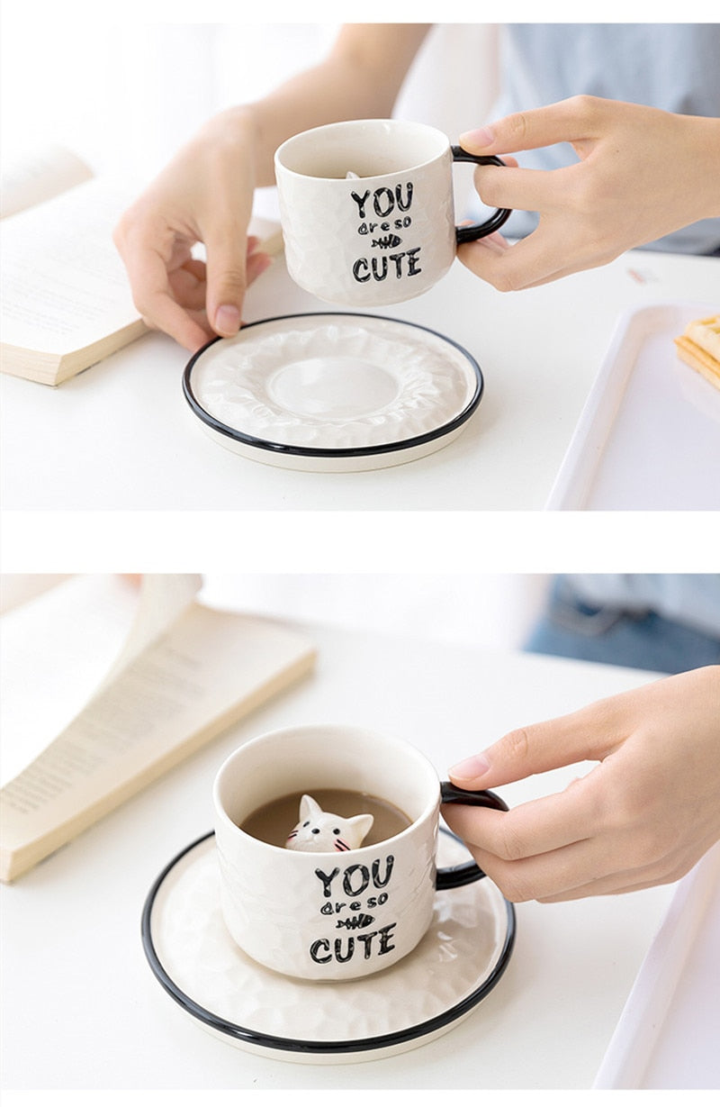 Cute Cat Porcelain Tea mug - Nekoby Cute Cat Porcelain Tea mug