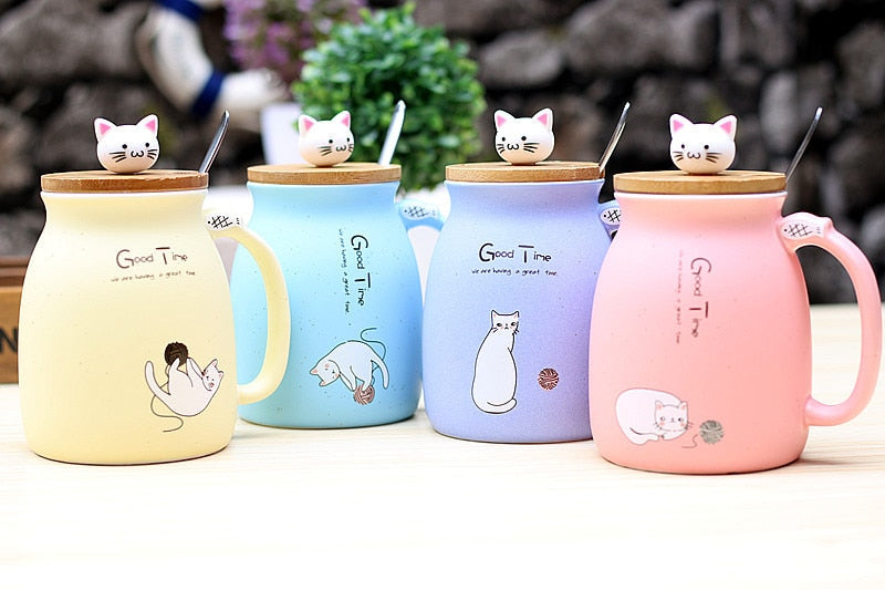 450ml Cartoon Ceramics Cat Mug - Nekoby 450ml Cartoon Ceramics Cat Mug