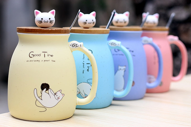 450ml Cartoon Ceramics Cat Mug - Nekoby 450ml Cartoon Ceramics Cat Mug