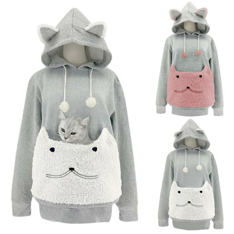 Big Pocket Cat Holder Hoodies - Nekoby Big Pocket Cat Holder Hoodies